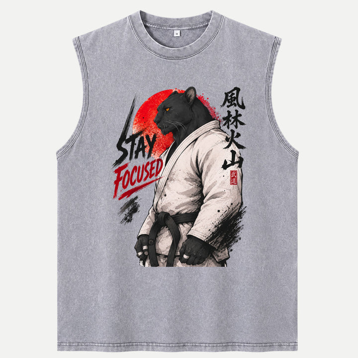 Stay Focused Black Panther Martial Arts Graphic T-Shirt
