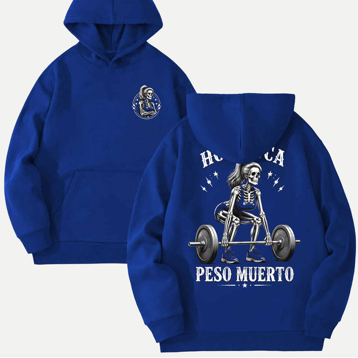 Hoy Toca Peso Muerto Double-Sided Skeleton Deadlift Graphic T-Shirt
