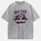 Hoy Toca Pierna Skeleton Hand Gym Graphic T-Shirt