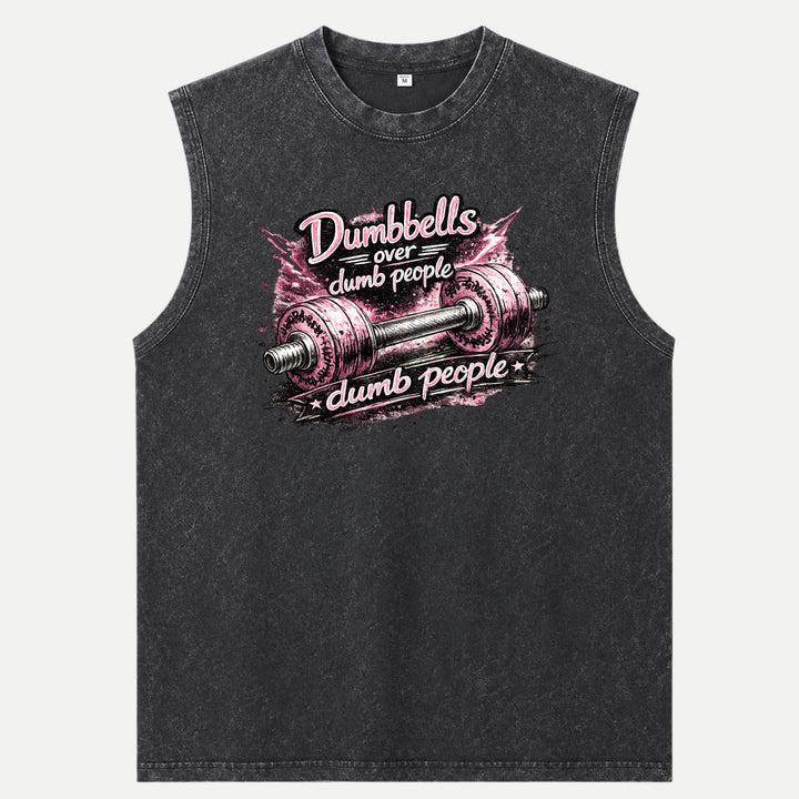 Dumbbells Over Dumb People Funny Gym Graphic T-Shirt