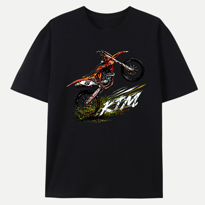 Motocross Dirt Bike Wheelie Graphic T-Shirt