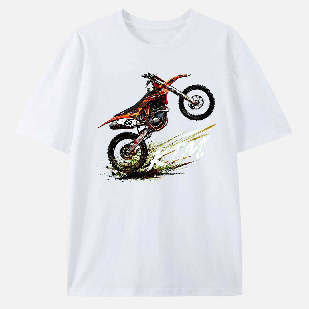Motocross Dirt Bike Wheelie Graphic T-Shirt