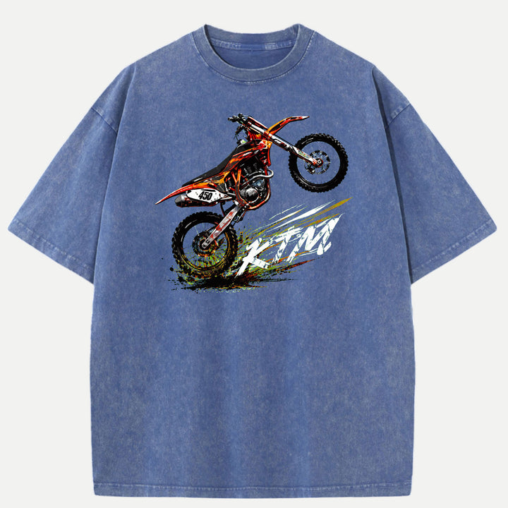 Motocross Dirt Bike Wheelie Graphic T-Shirt