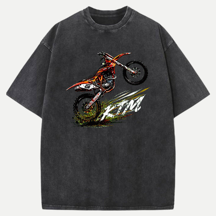 Motocross Dirt Bike Wheelie Graphic T-Shirt