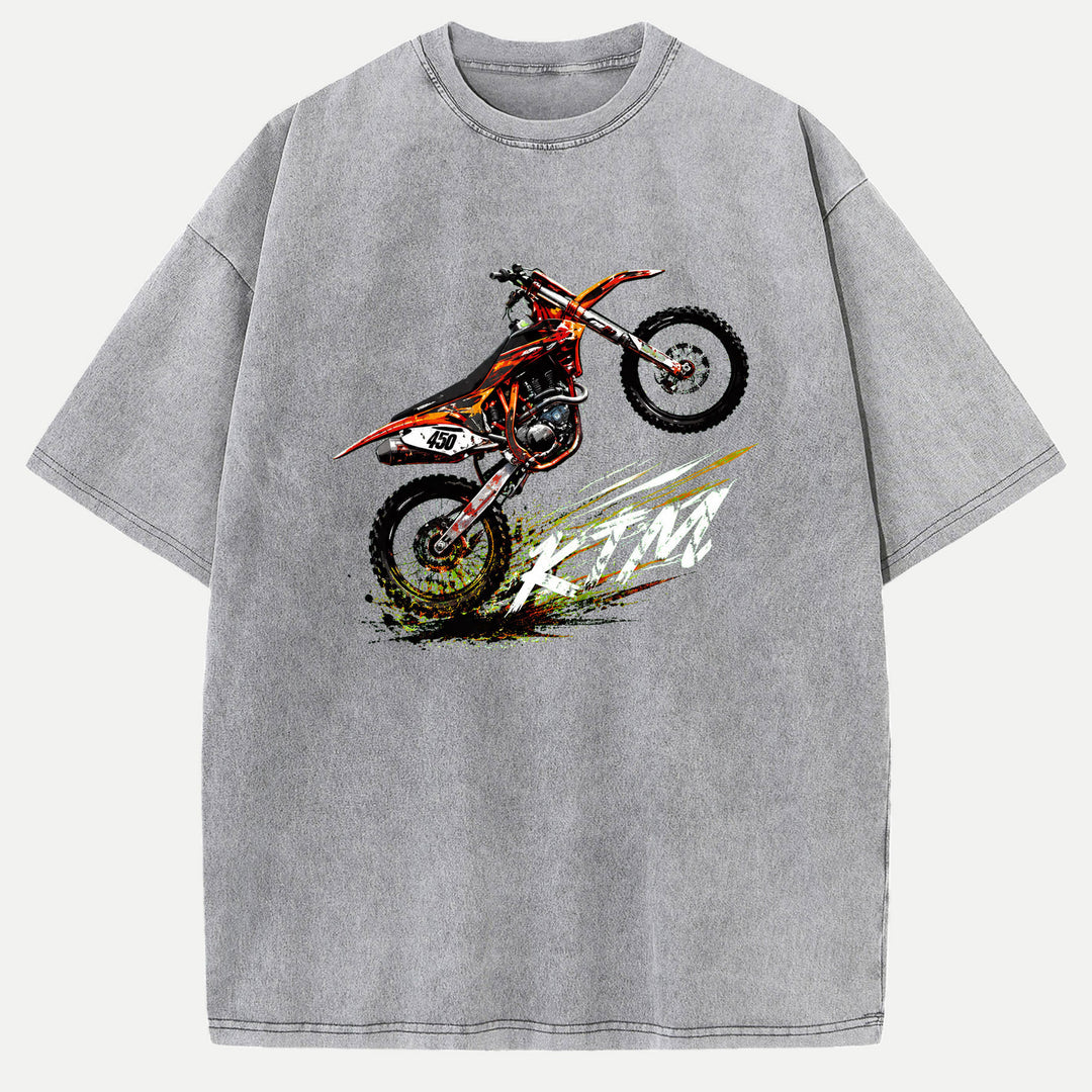 Motocross Dirt Bike Wheelie Graphic T-Shirt