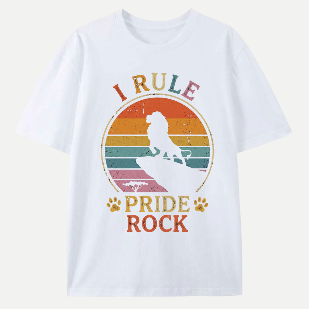 I Rule Pride Rock Retro Lion Graphic T-Shirt