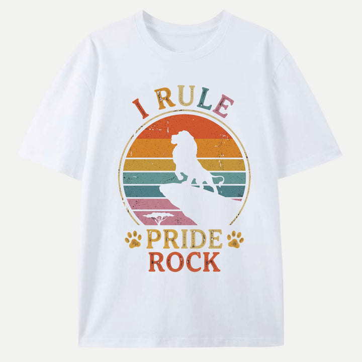 I Rule Pride Rock Retro Lion Graphic T-Shirt
