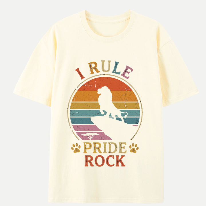 I Rule Pride Rock Retro Lion Graphic T-Shirt