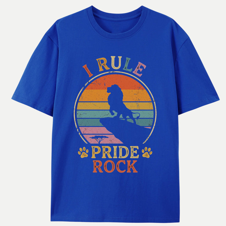I Rule Pride Rock Retro Lion Graphic T-Shirt