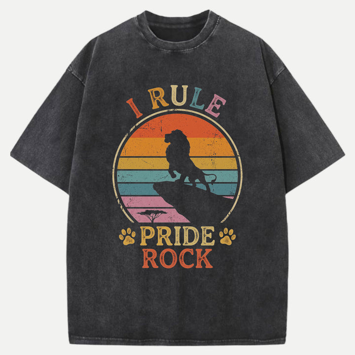 I Rule Pride Rock Retro Lion Graphic T-Shirt