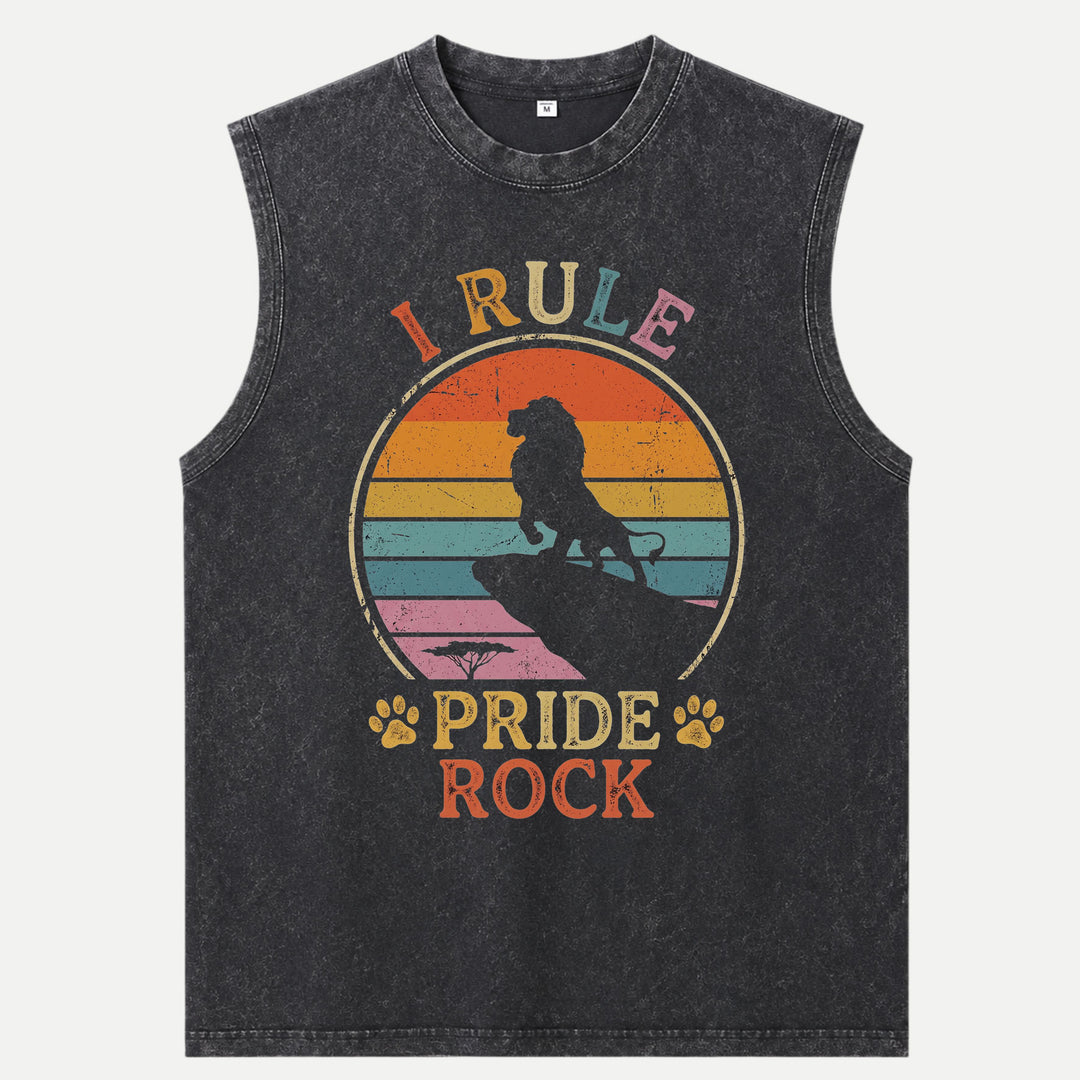 I Rule Pride Rock Retro Lion Graphic T-Shirt