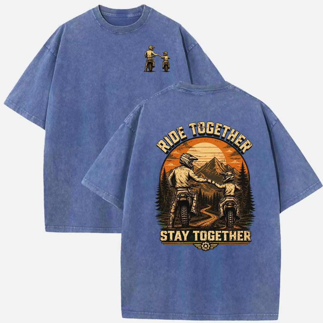 Ride Together Stay Together Dirt Bike Fist Bump Graphic T-Shirt