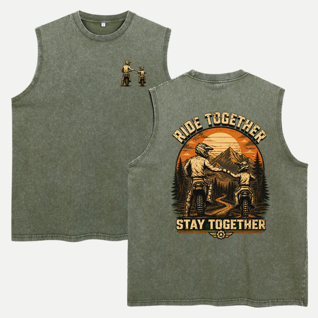 Ride Together Stay Together Dirt Bike Fist Bump Graphic T-Shirt