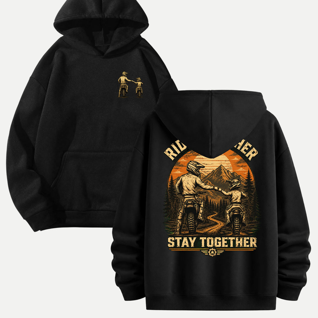 Ride Together Stay Together Dirt Bike Fist Bump Graphic T-Shirt