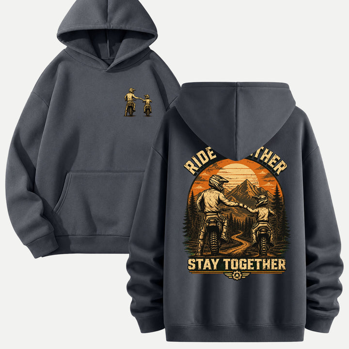 Ride Together Stay Together Dirt Bike Fist Bump Graphic T-Shirt