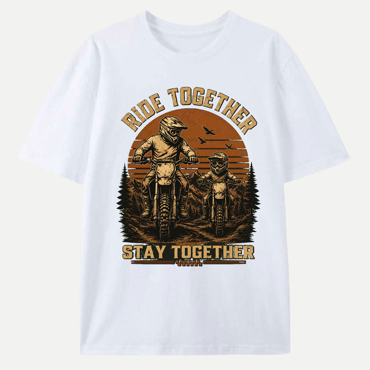 Ride Together Stay Together Dirt Bike Graphic T-Shirt