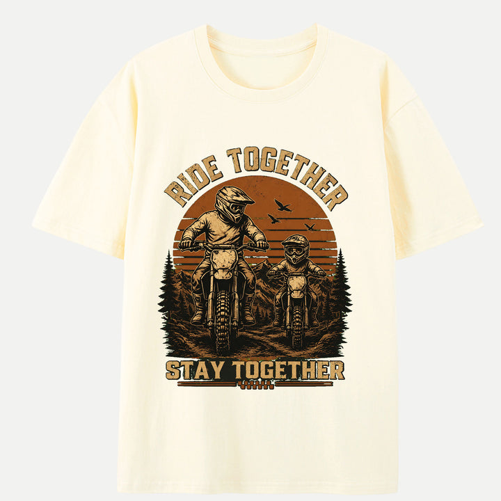 Ride Together Stay Together Dirt Bike Graphic T-Shirt