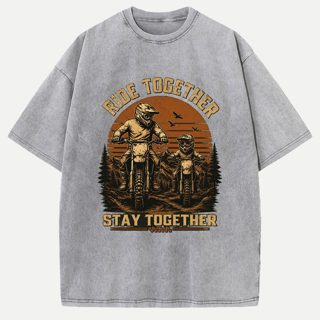 Ride Together Stay Together Dirt Bike Graphic T-Shirt