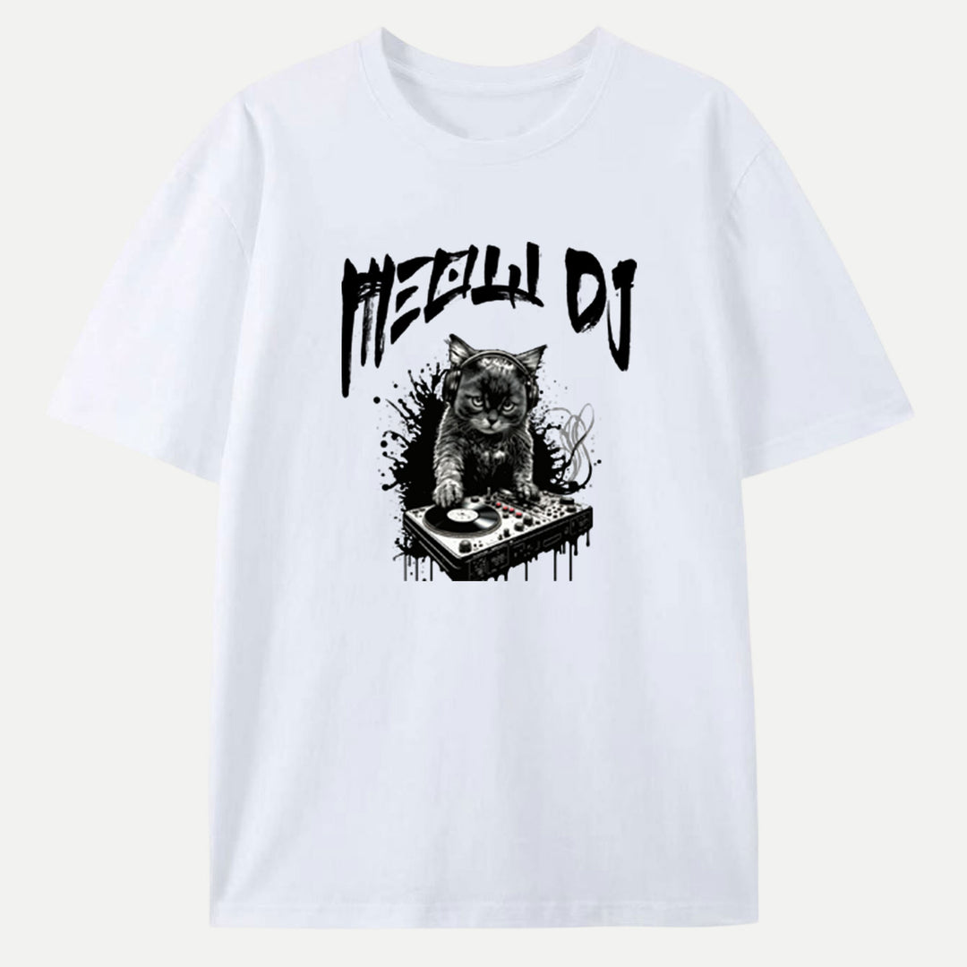Meow DJ Cat T-Shirt
