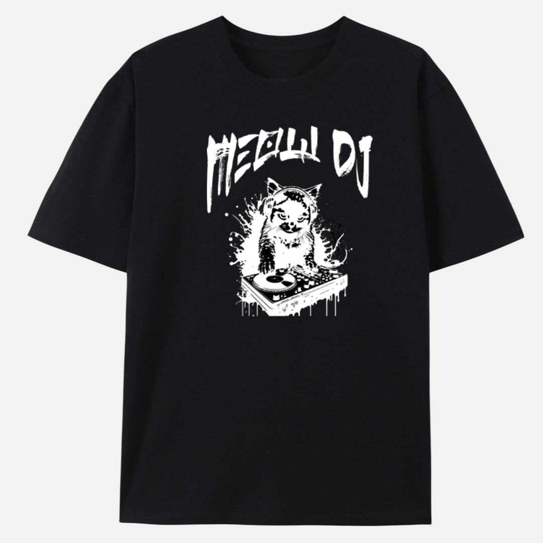 Meow DJ Cat T-Shirt
