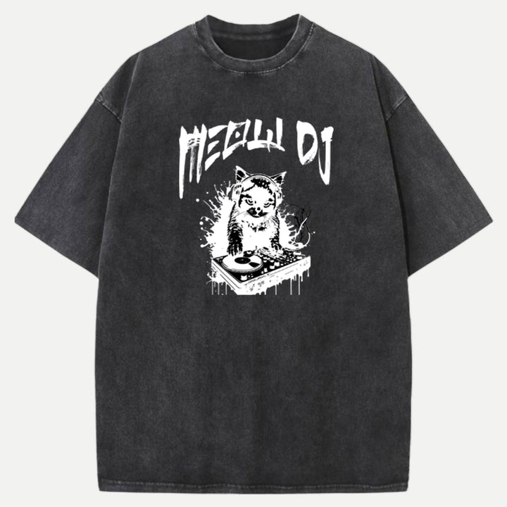 Meow DJ Cat T-Shirt