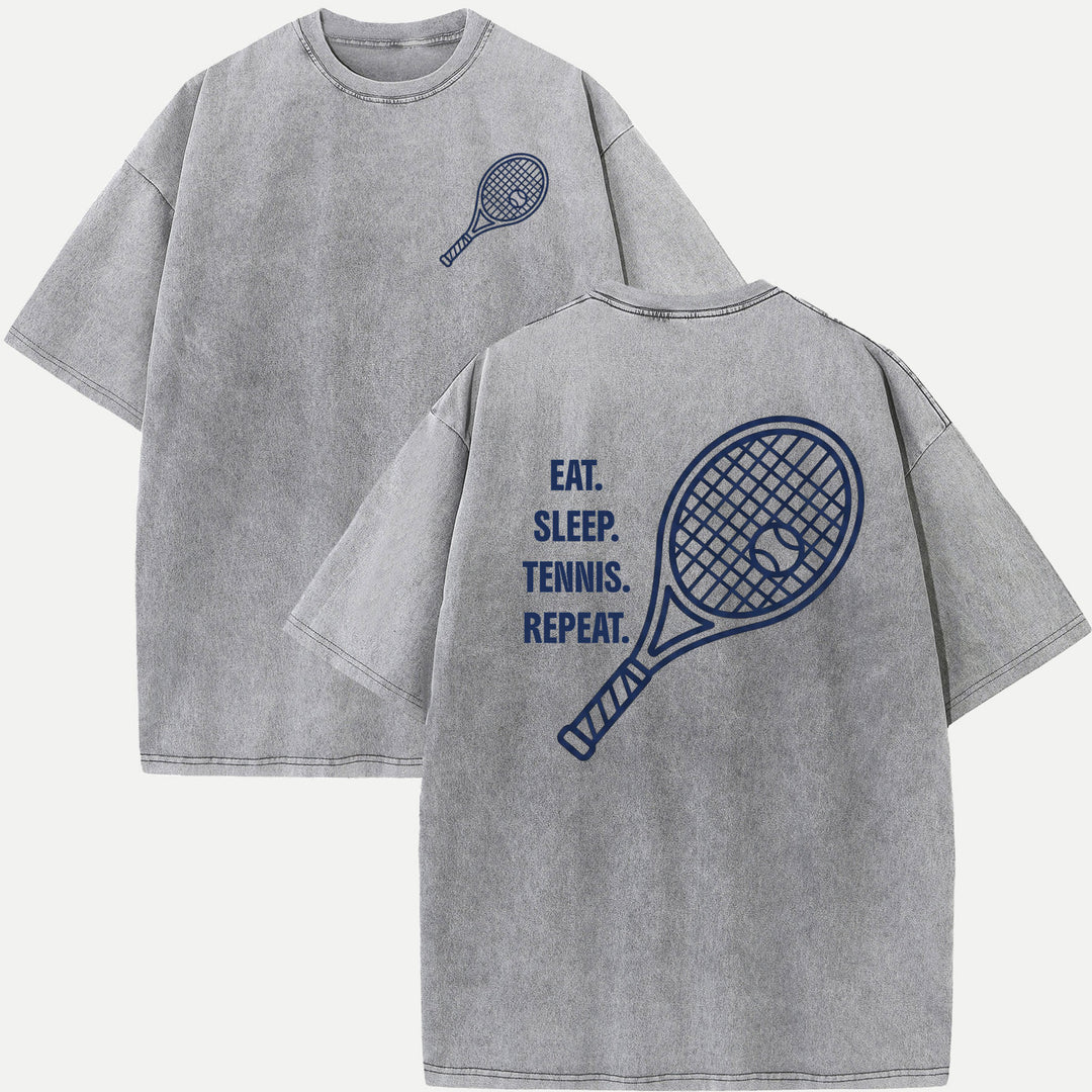 Eat Sleep Tennis Repeat Graphic T-Shirt