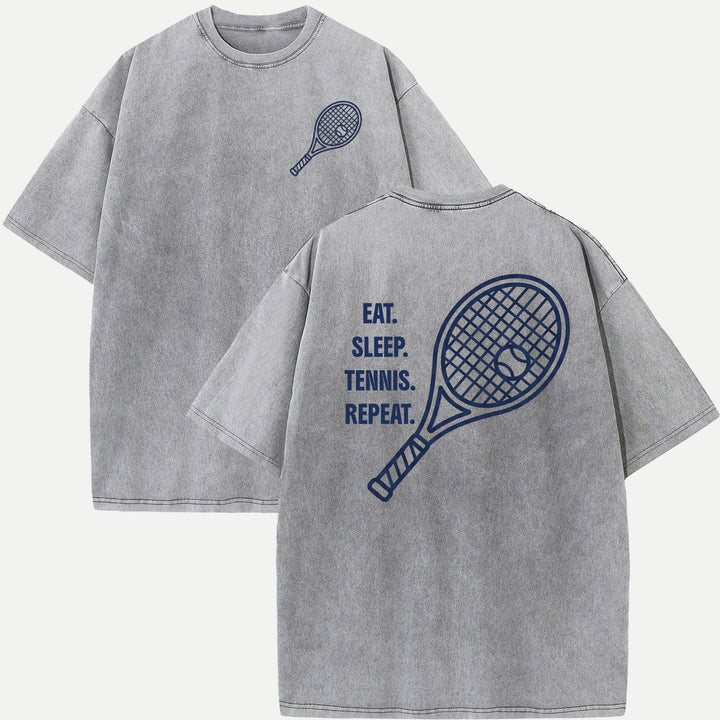 Eat Sleep Tennis Repeat Graphic T-Shirt