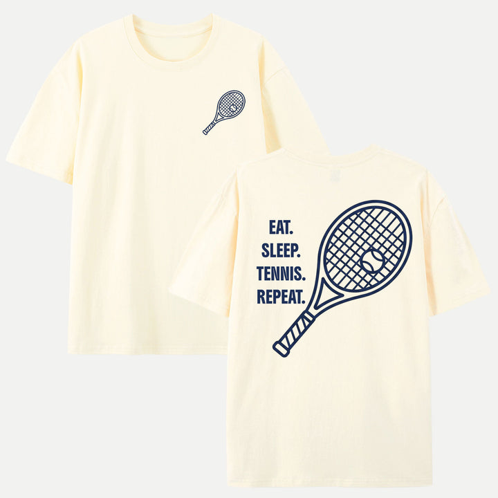 Eat Sleep Tennis Repeat Graphic T-Shirt