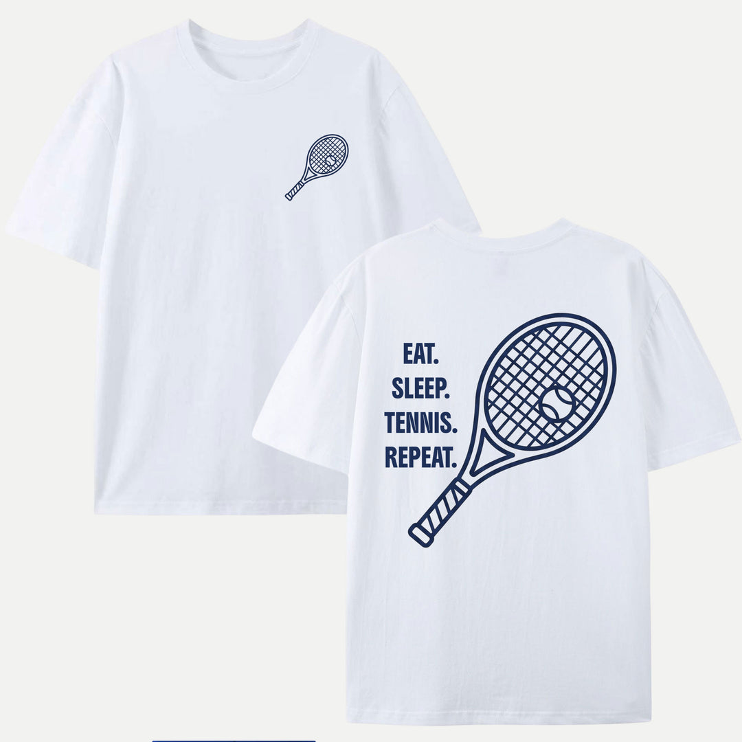 Eat Sleep Tennis Repeat Graphic T-Shirt
