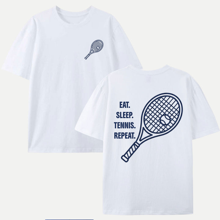 Eat Sleep Tennis Repeat Graphic T-Shirt