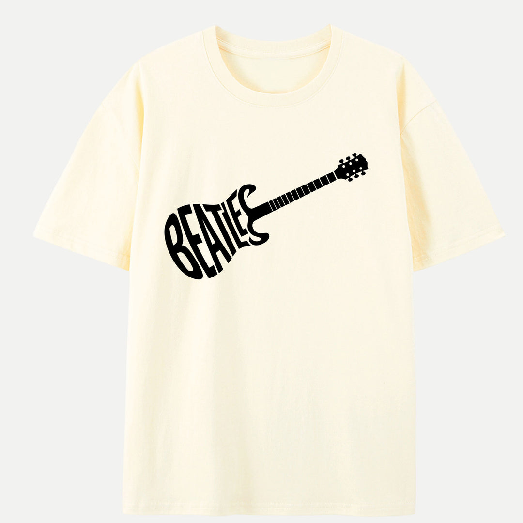 Retro Guitar Typography T-Shirt