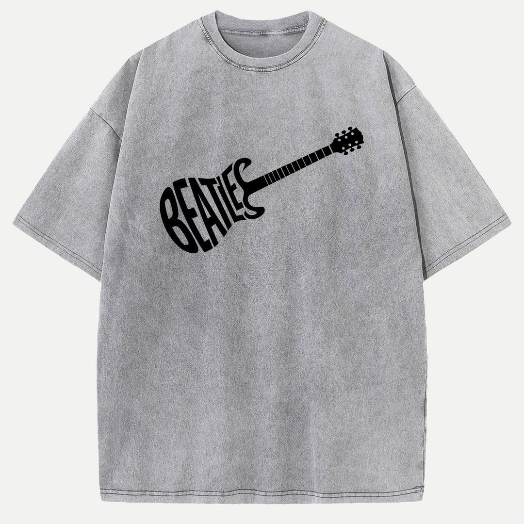Retro Guitar Typography T-Shirt