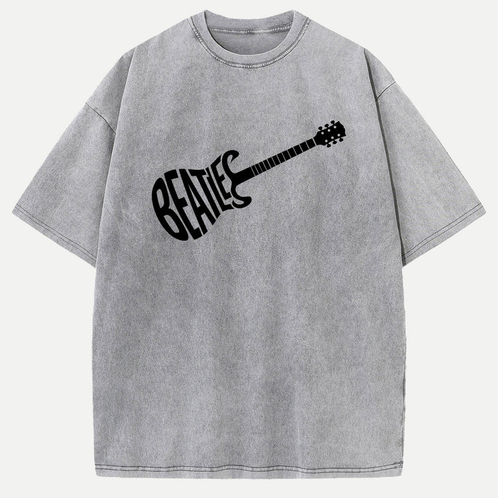 Retro Guitar Typography T-Shirt