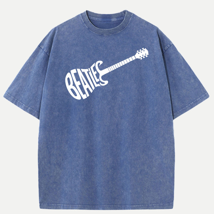 Retro Guitar Typography T-Shirt