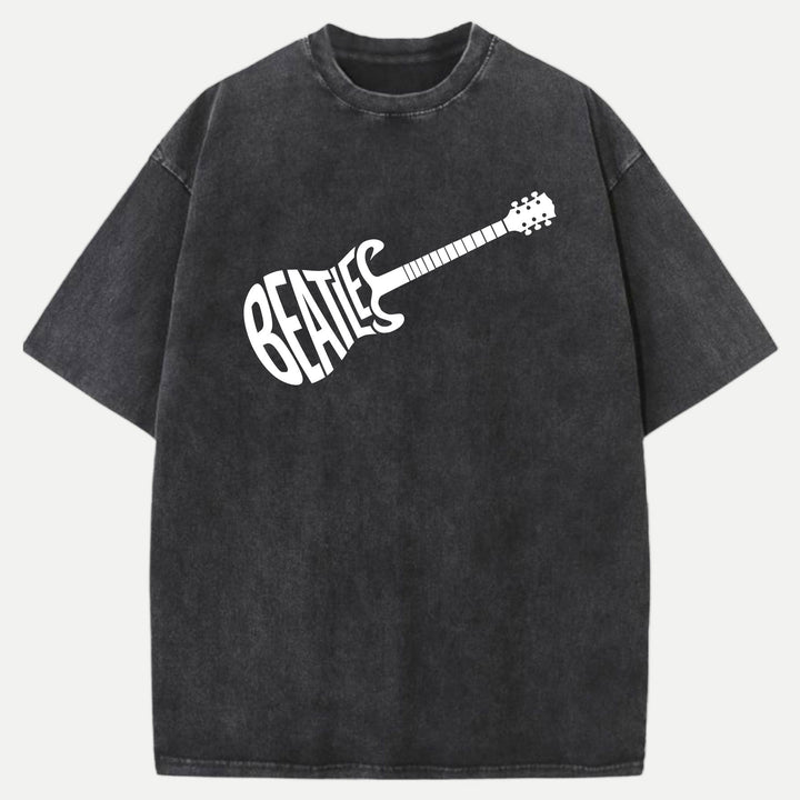Retro Guitar Typography T-Shirt