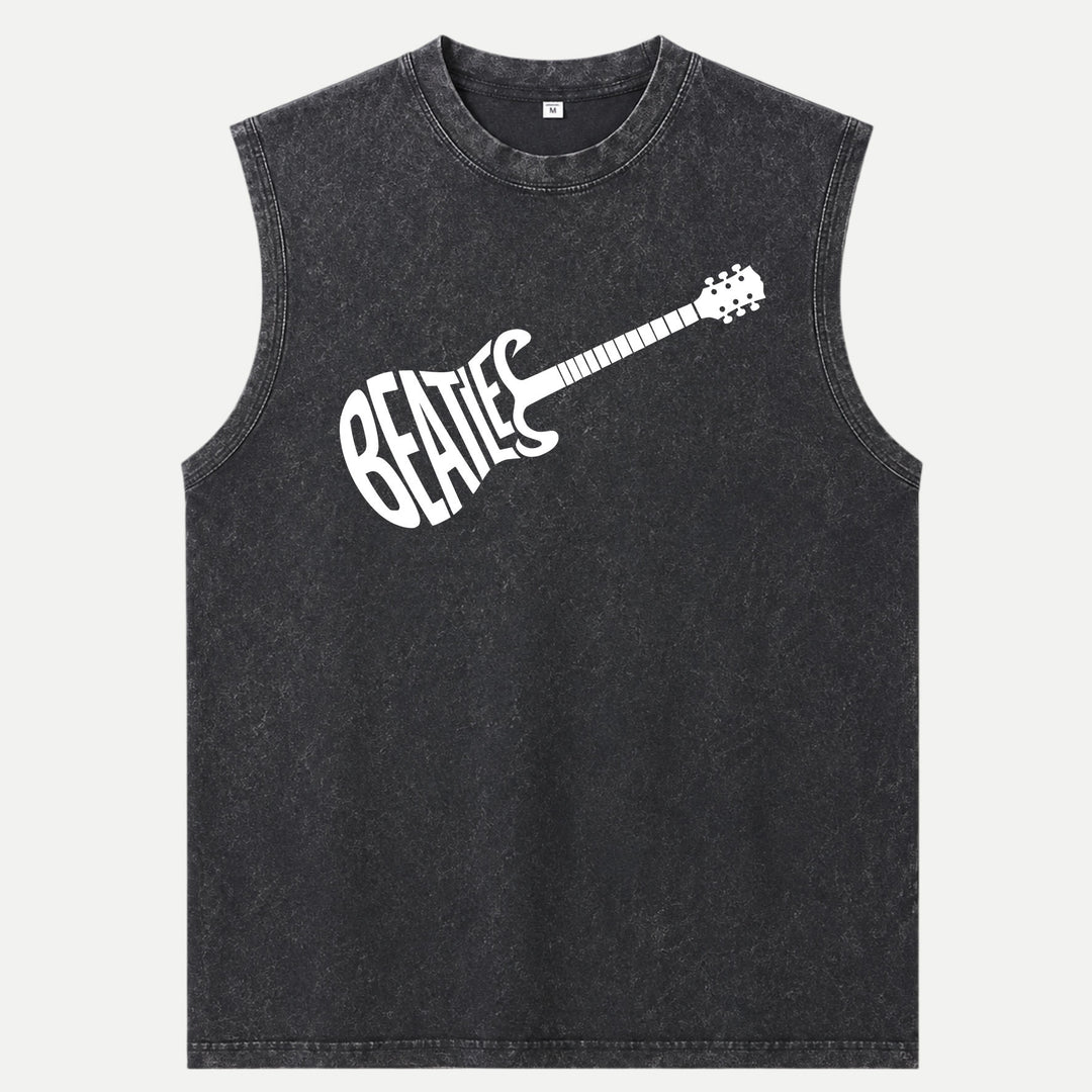 Retro Guitar Typography T-Shirt
