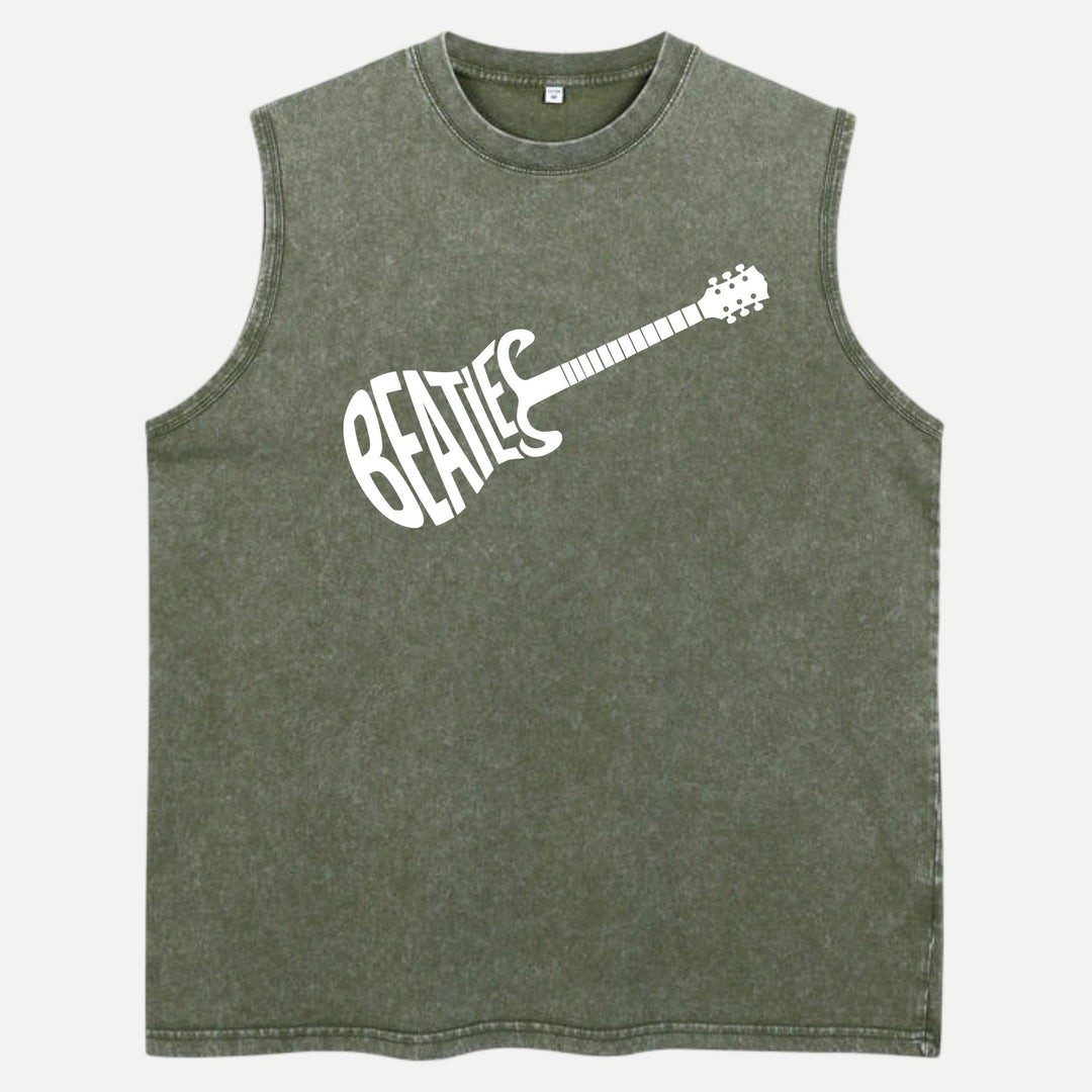 Retro Guitar Typography T-Shirt