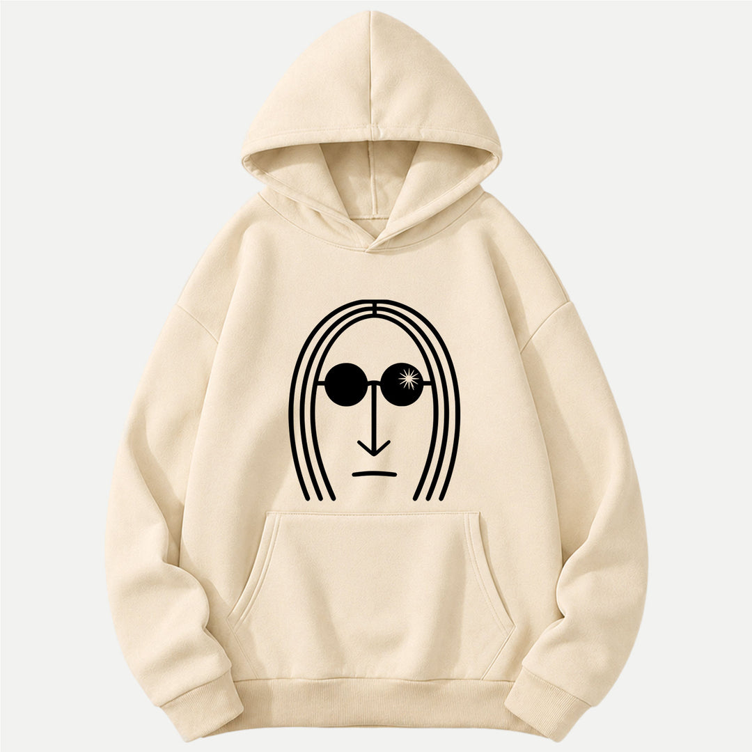 Minimalist Sunglasses Face Hoodie