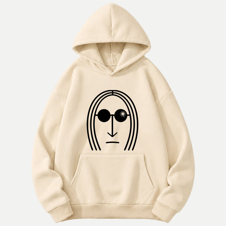 Minimalist Sunglasses Face Hoodie