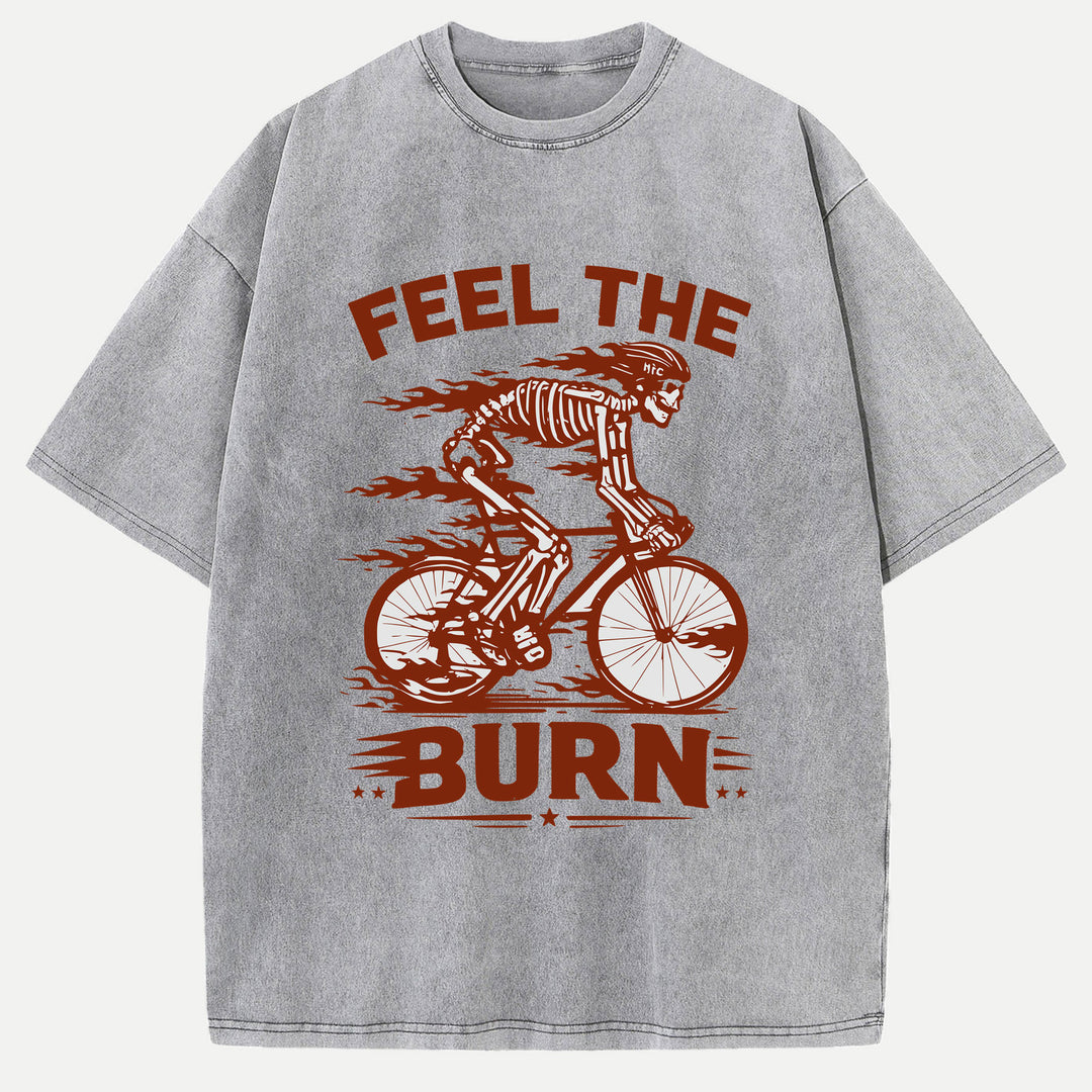 Feel the Burn Skeleton Cycling T-Shirt