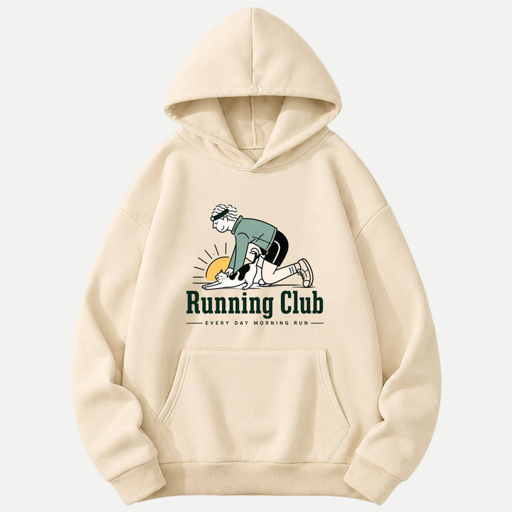 Morning Run Cat Running Club Hoodie