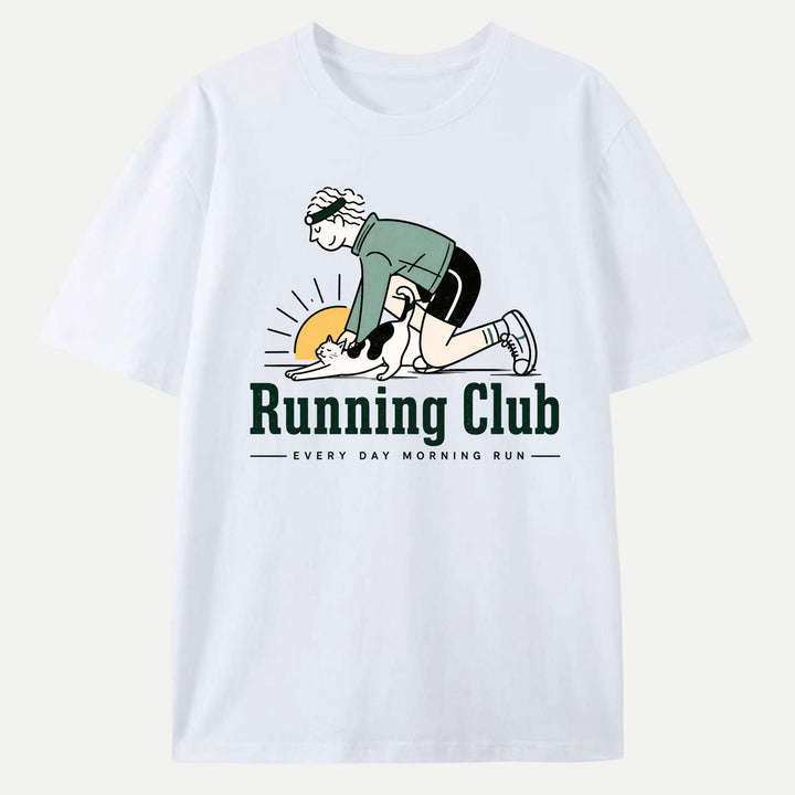 Morning Run Cat Running Club Hoodie