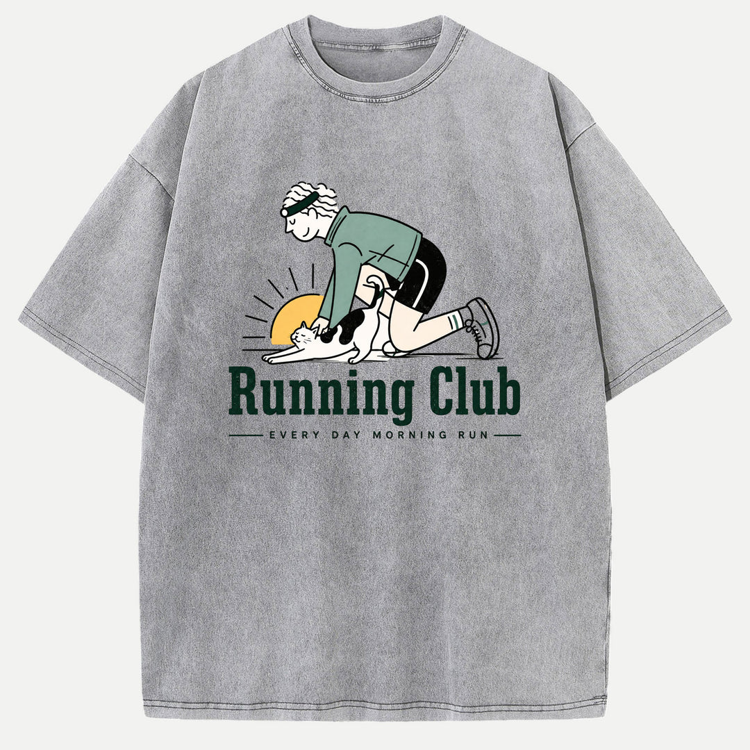 Morning Run Cat Running Club Hoodie