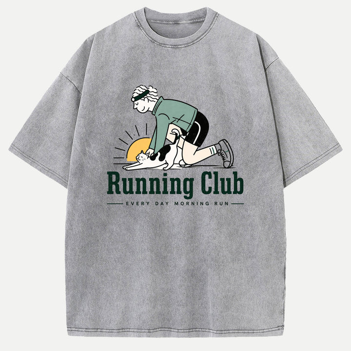 Morning Run Cat Running Club Hoodie