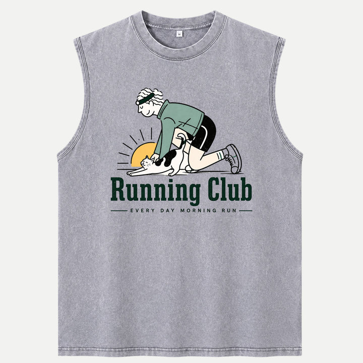 Morning Run Cat Running Club Hoodie