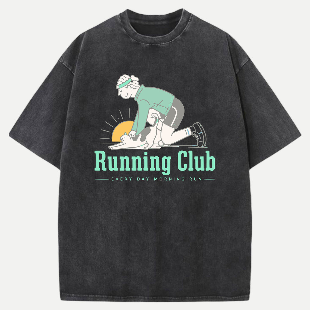 Morning Run Cat Running Club Hoodie