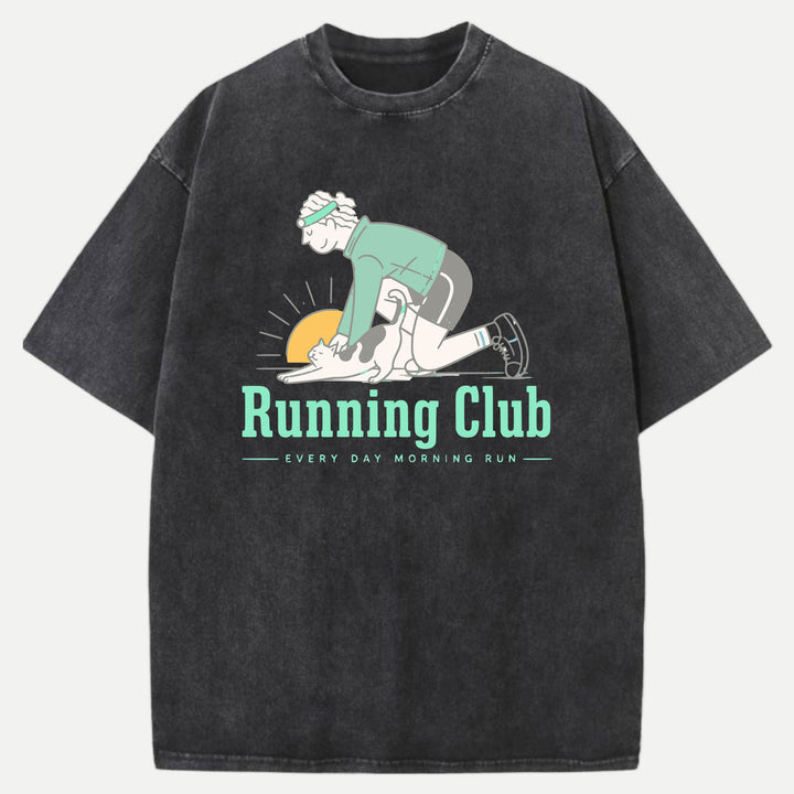 Morning Run Cat Running Club Hoodie