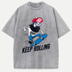 Keep Rolling Bearded Skateboarder T-Shirt