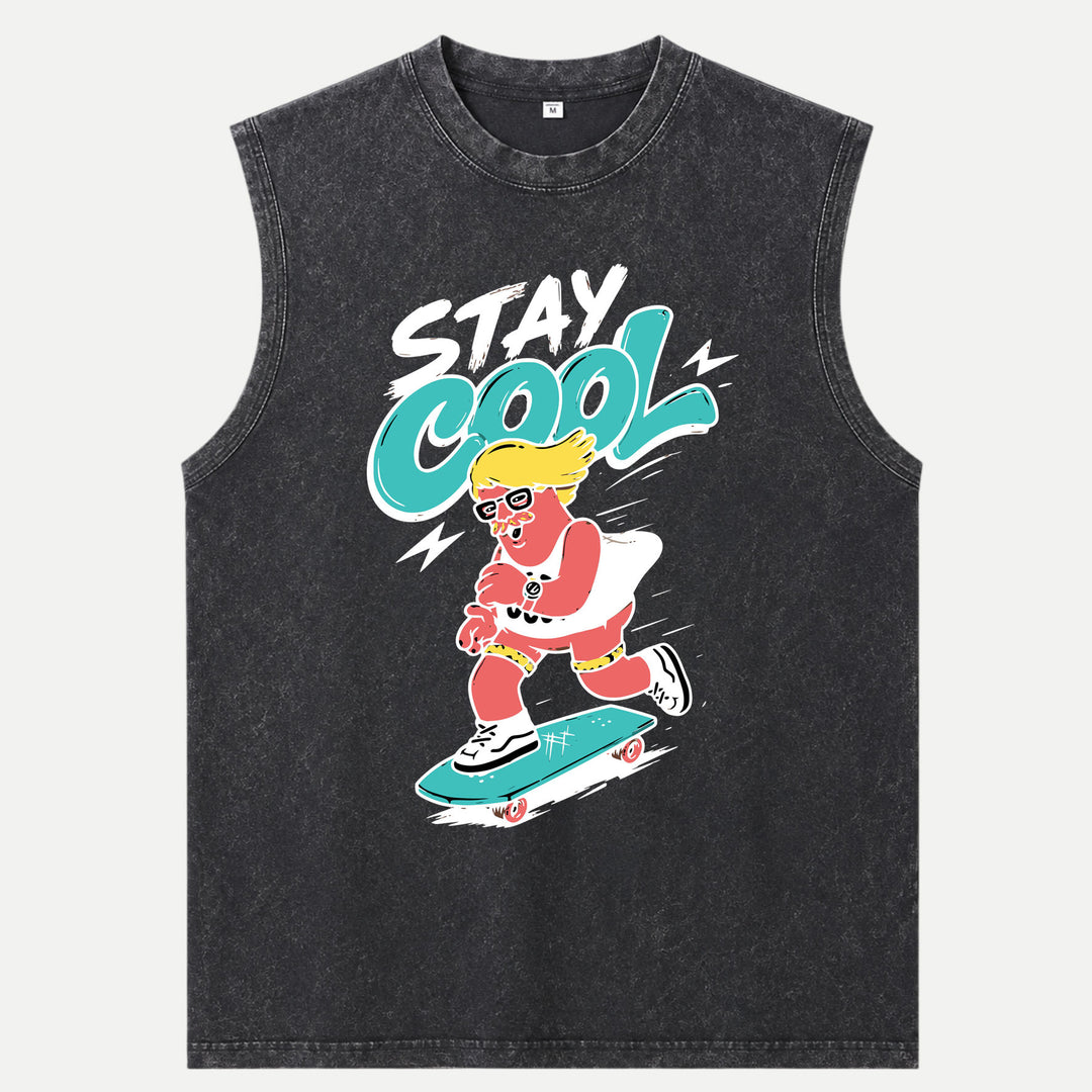 Stay Cool Cartoon Skateboarder T-Shirt