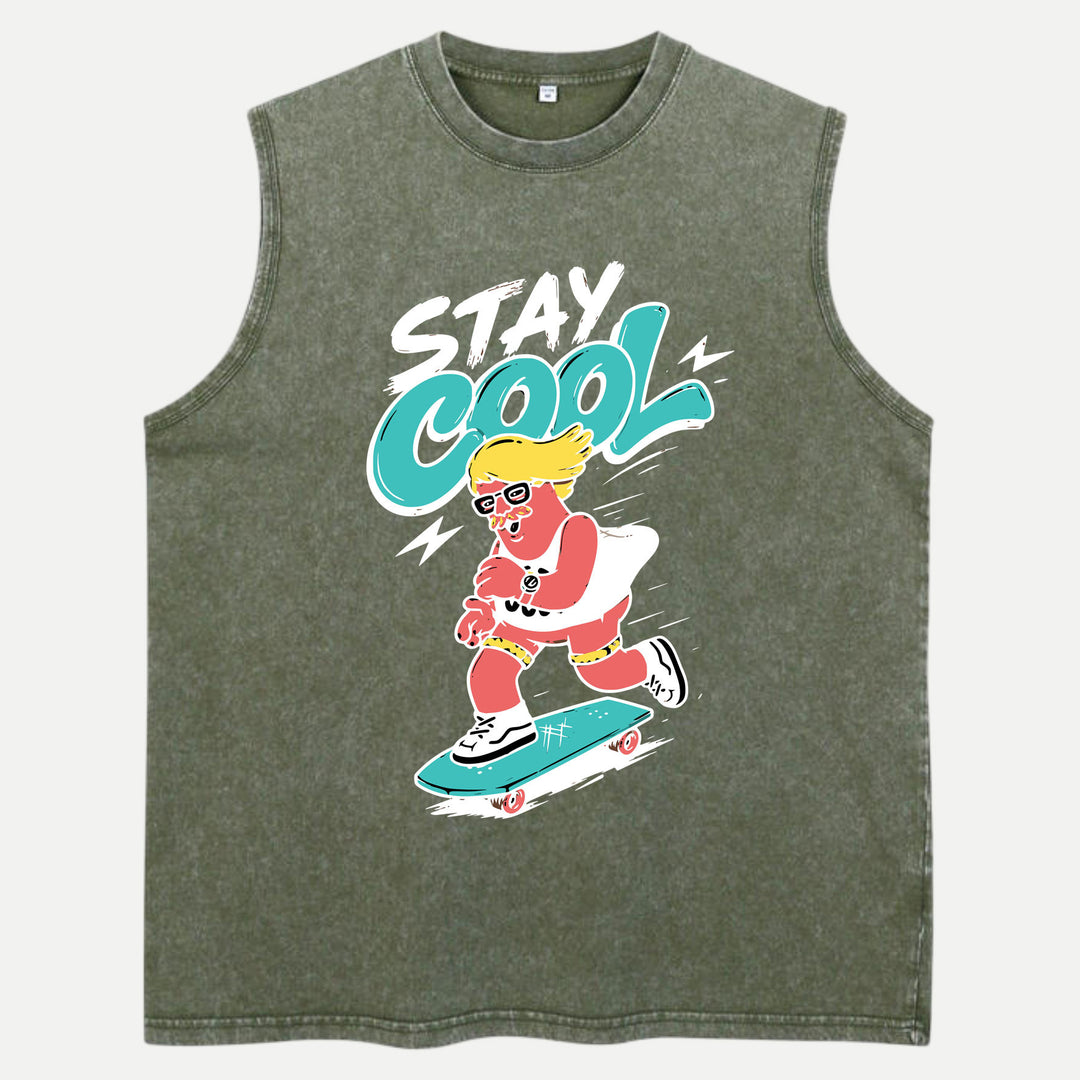 Stay Cool Cartoon Skateboarder T-Shirt